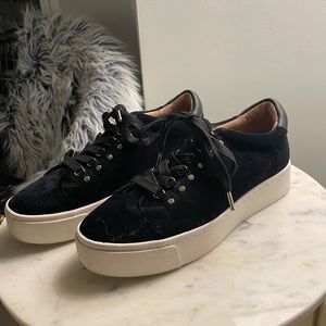 Joie Handan Velvet Platform Lace-Up Sneakers Size 40